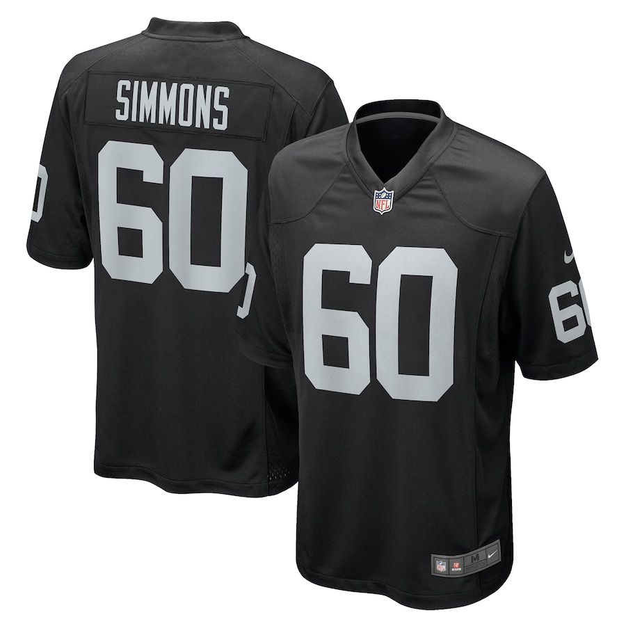 Men Oakland Raiders 60 Jordan Simmons Nike Black Game NFL Jersey